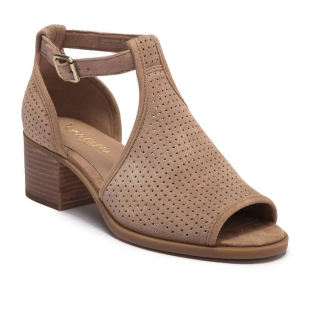 Koolaburra by Ugg Australia Women Ashlyn Leather Open Toe Heels Sandals shoes 9